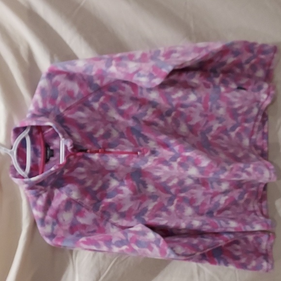 Eddie Bauer Pink and Purple Soft Fleece Long Sleeve Half Zipper Pullover SIze M - Picture 2 of 10